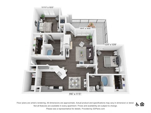 B3 Floor Plan at 3500 Westlake Apartments, Austin, TX
